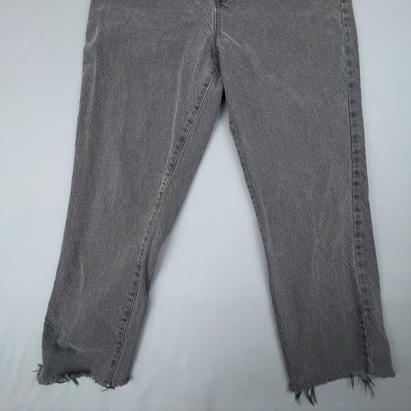 Pac Sun Jeans Womens 30 Black High Rise Straight Denim Cutoff Cropped Raw Hem - Picture 6 of 8